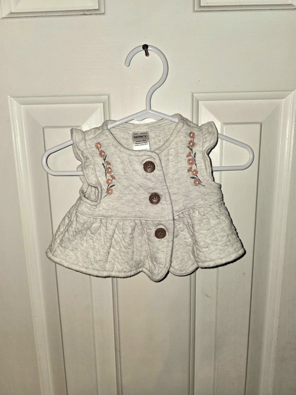 carter's Tribland Baby Newborn Gray Floral Vest Dress